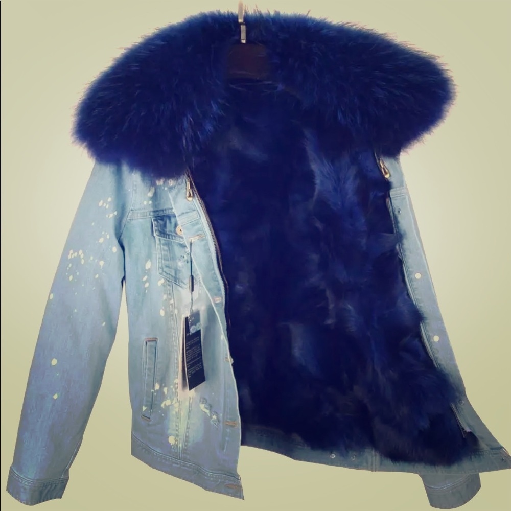 Denim Jacket with Fur lining